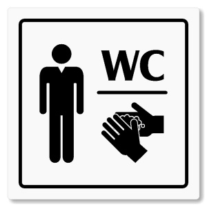 WC muži, 100x100mm, bílá, Arizona